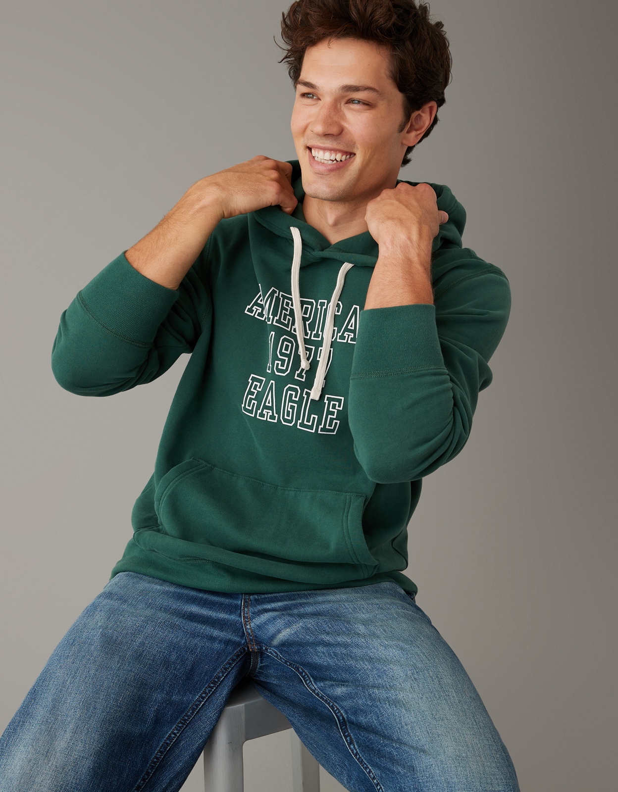 Buy AE Super Soft Graphic Hoodie online American Eagle Outfitters