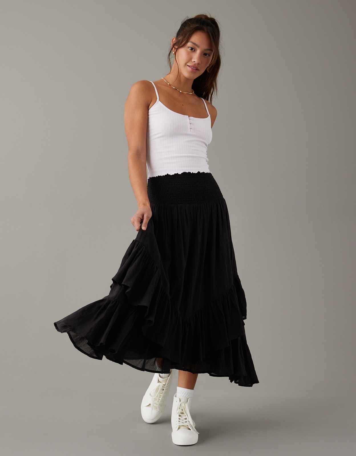 American apparel a line midi skirt hotsell