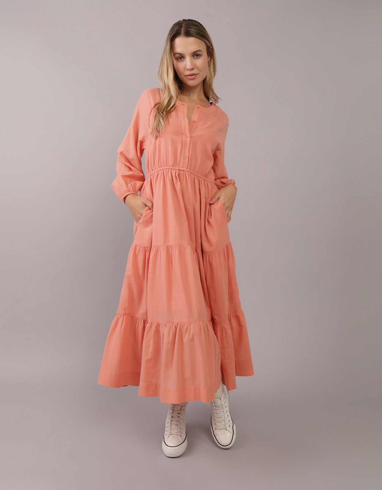 Buy AE Long Sleeve Shirt Dress online American Eagle Outfitters